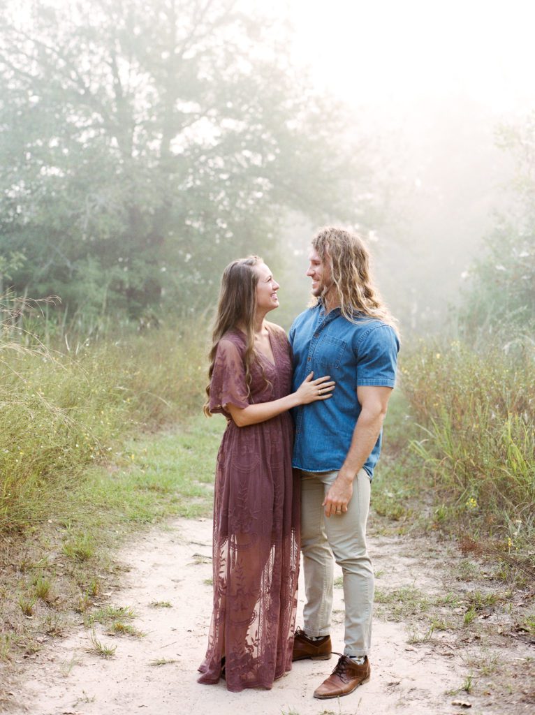foggy morning engagement photos shot on film